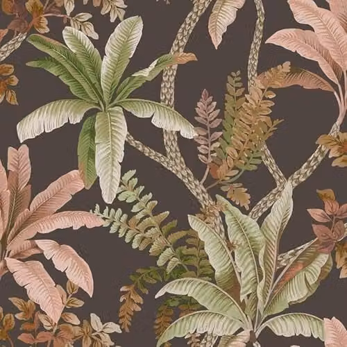 Holden Decor Eastern Horizons Trailing Palm Wallpaper, Charcoal, Nature Inspired Botanical Pattern, W/H: 53 cm x 10.05 m
