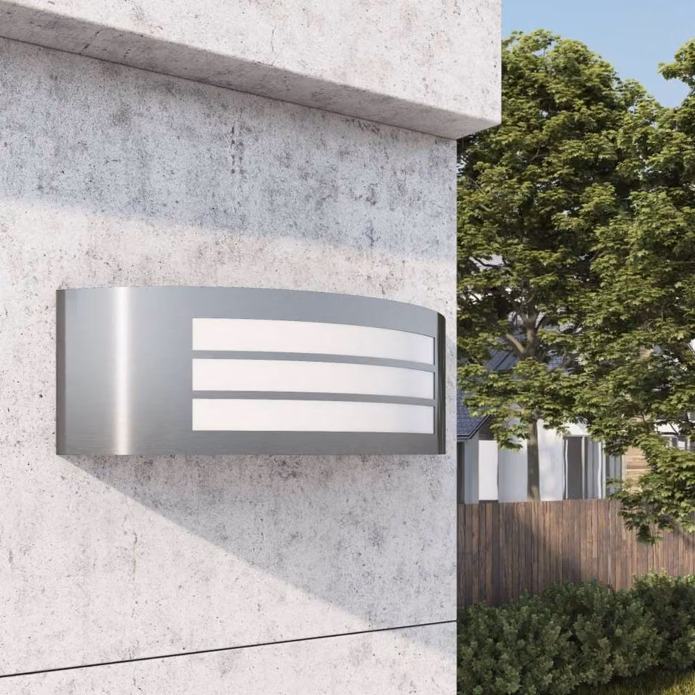 Berkfield Home Silver Stainless Steel Outdoor Wall Light – 3