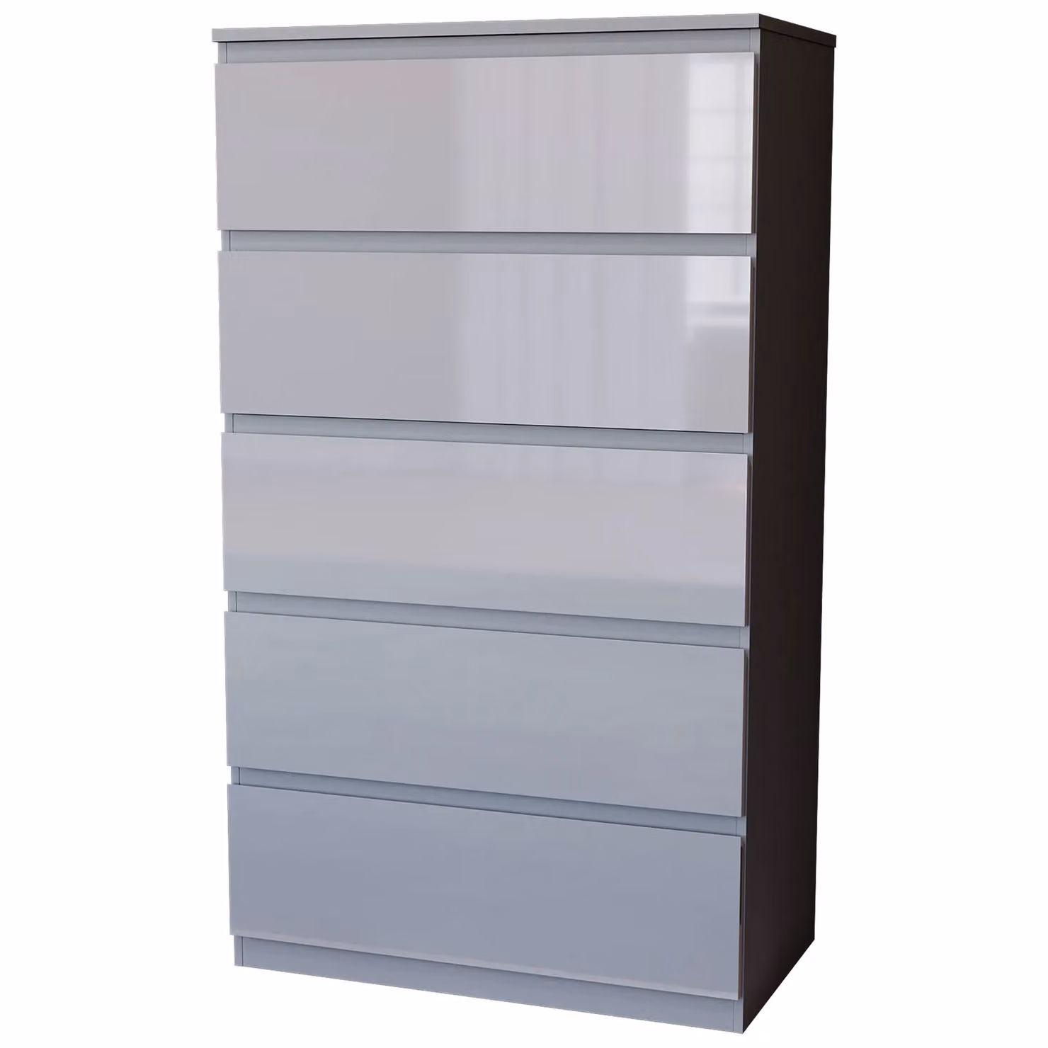 Vida Designs Glinton High Gloss 5 Drawer Chest of Drawers in Grey – 4
