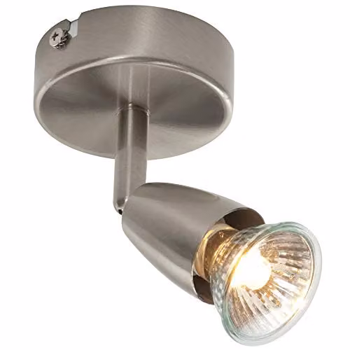 Loops Modern Adjustable GU10 Ceiling Spotlight in Silver, Dimmable LED Downlight