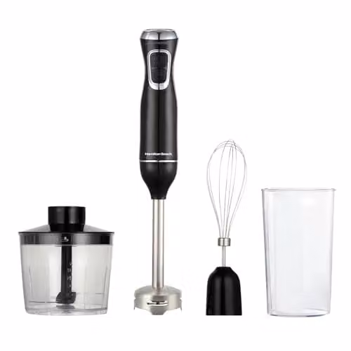 Hamilton Beach 4-in-1 Hand Blender Set with 4 Attachments, Black, HB5023-GS