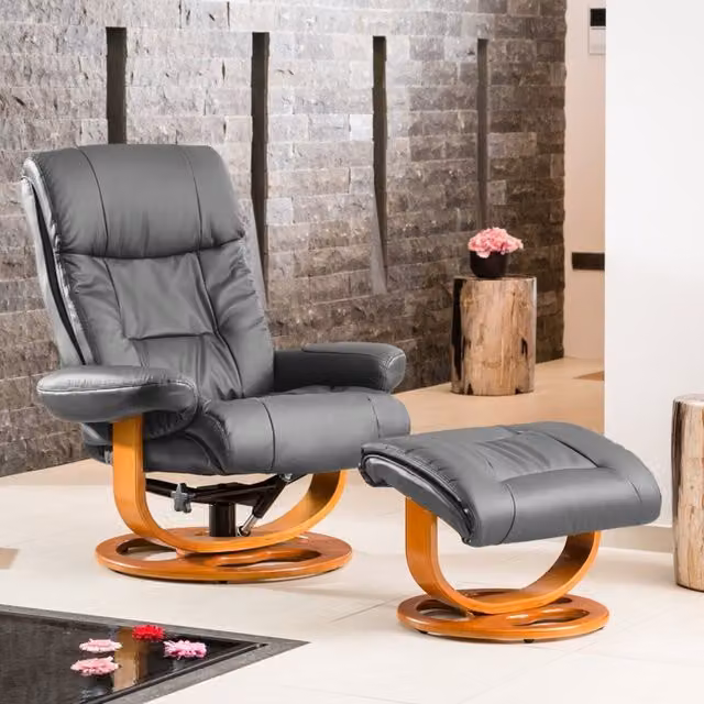 Artemis Home Barriston Swivel Recliner with Massage and Heat in Grey