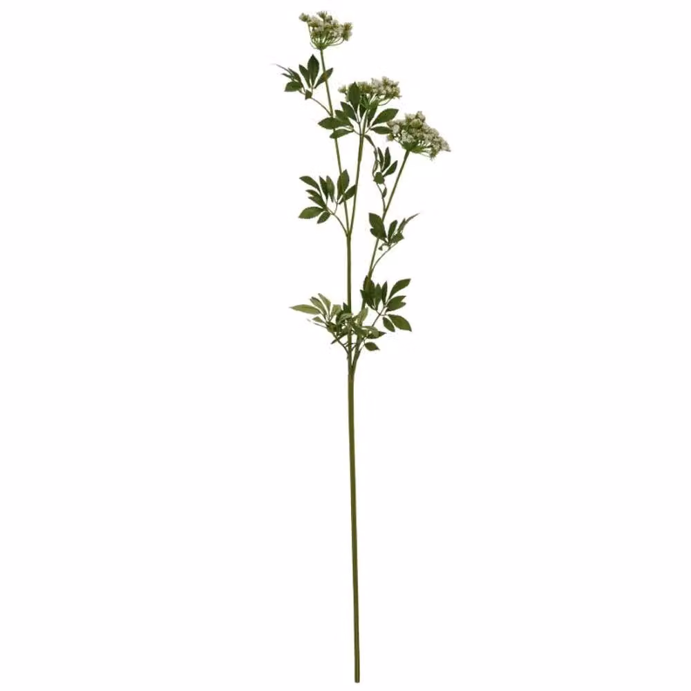 Lemon Pavilion Furniture and Decor Faux Cow Parsley Ammi Stem in Green and White, Plastic, W10 x D10 x H100 cm – 4