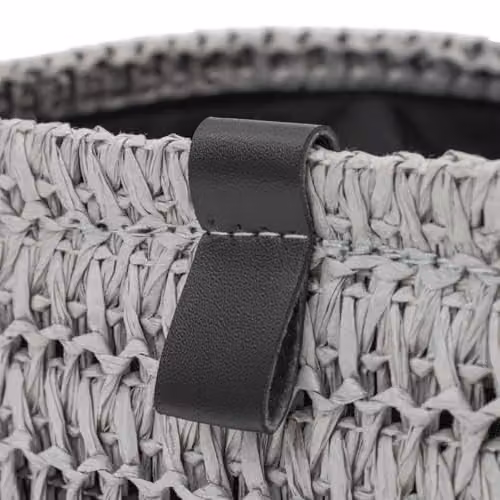 JVL Kenzi Set of 2 Open Weave Round Storage Baskets with Handles, Grey, Black or Multicolour, W/D/H: 22.0 x 11.0 x 22.0 cm – 3