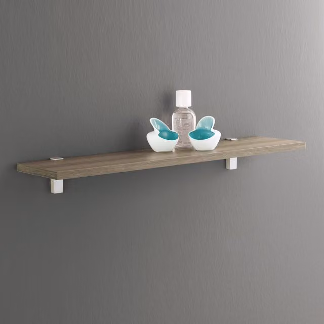 RBUK Brown Particleboard Wall-Mounted Shelf Board, Width: 80 cm