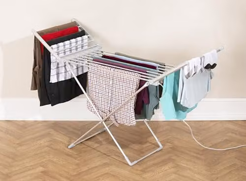Daewoo Foldable Heated Winged Clothes Drying Rack, 230W, 15kg Capacity, Aluminium, White and Silver – 2