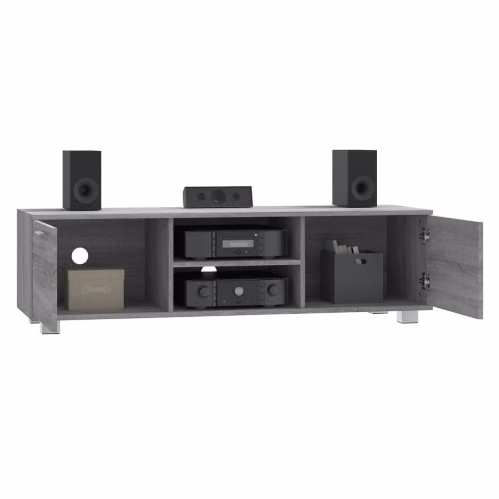 Berkfield Home Modern Grey Sonoma TV Cabinet in Engineered Wood W/D/H: 140 x 40.5 x 35 cm – 3
