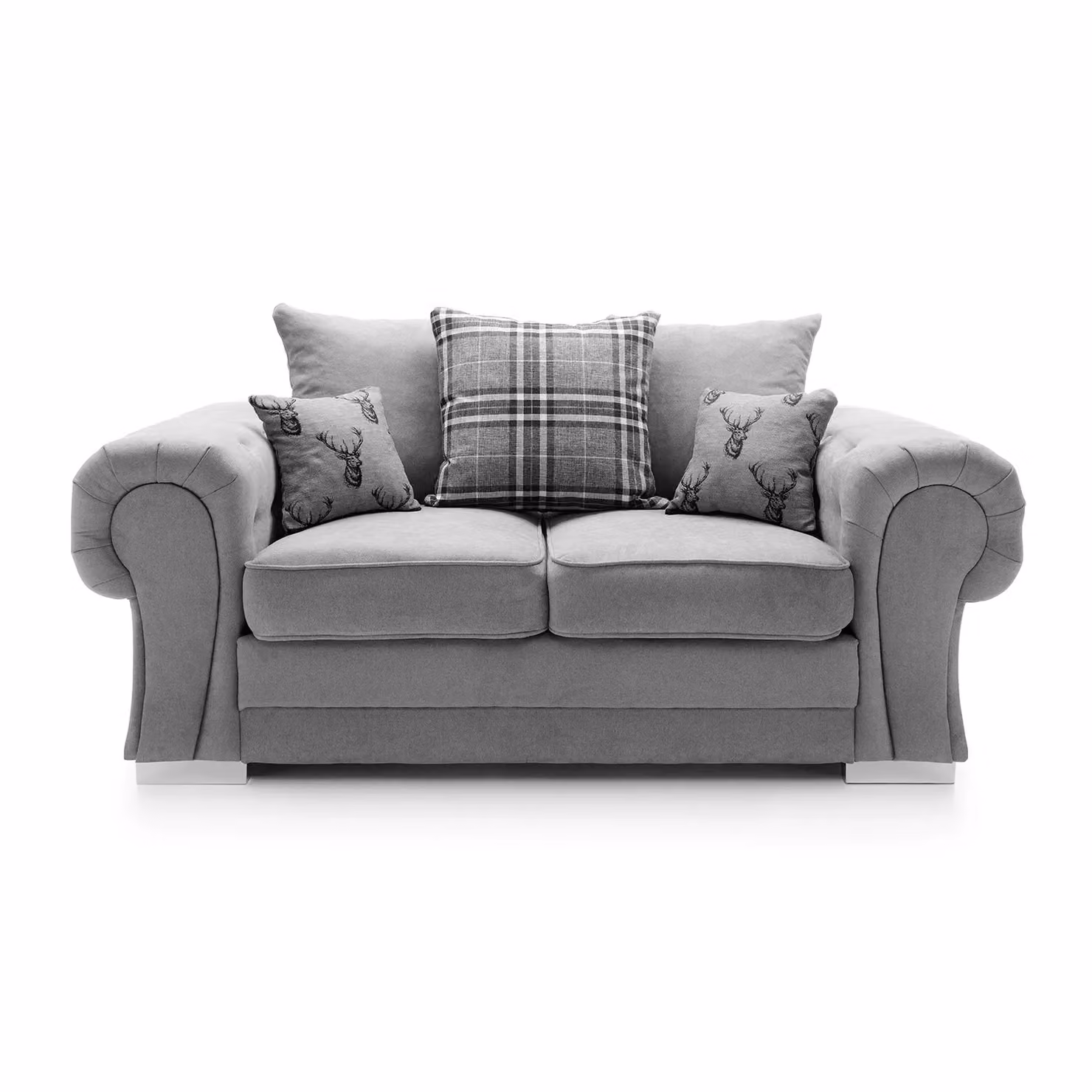Abakus Direct Verona 2 Seater Fabric Sofa in Grey, W/D/H: 175 x 88 x 80 cm – 2