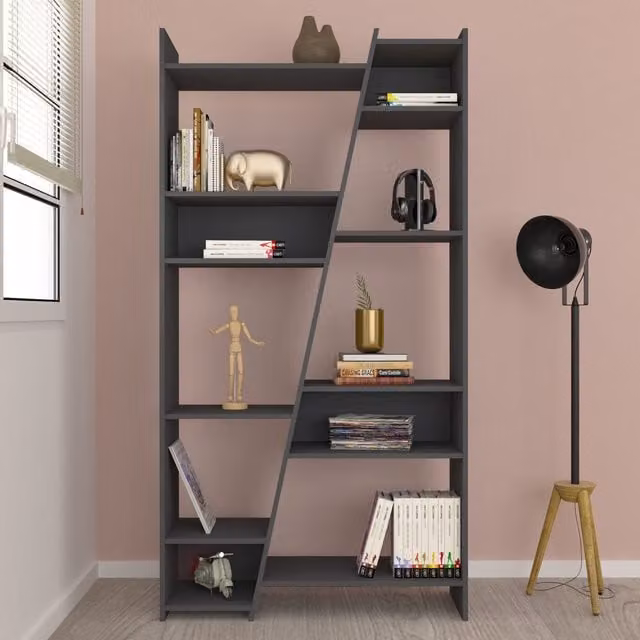 Seconique Naples Tall Bookcase in Grey