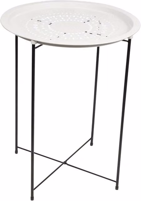 Nordara White Folding Metal Round Bistro Table for Indoor and Outdoor Use – 1