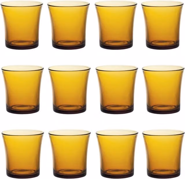 Duralex Lys Amber Tumbler Glasses, 210ml, Pack of 12