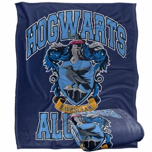Warner Bros. Harry Potter Hogwarts Ravenclaw Alumni Super Soft Fleece Throw Blanket, Multicolour, W/D/H: 127.0 x 152.0 x 1.0 cm – 1