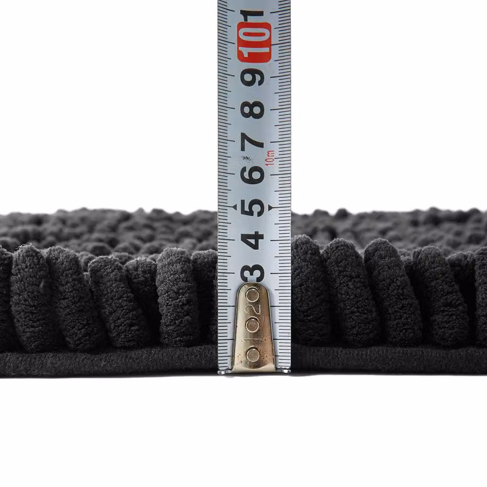 GAVENO CAVAILIA Black Chenille Microfibre Bath Mat, W/D: 50 x 80 cm – 3