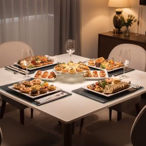 Harbour Housewares 12-Piece Grey Glass Placemats and Coasters Set, W: 40 cm, D: 30 cm – 5