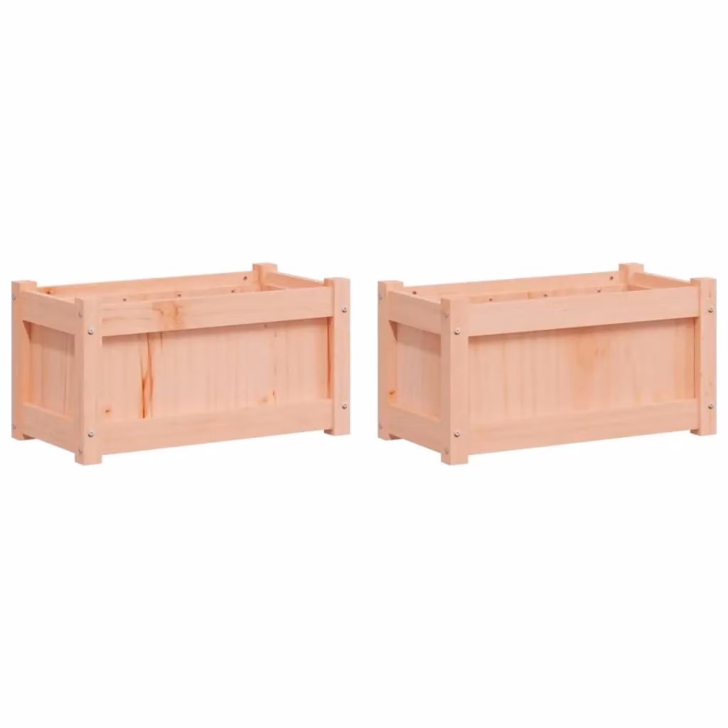 Berkfield Home Garden 2-Piece Solid Wood Douglas Planter Set in Brown – 2