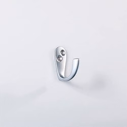 Loops Victorian One Piece Single Bathroom Robe Hook in Satin Chrome, 40mm Projection