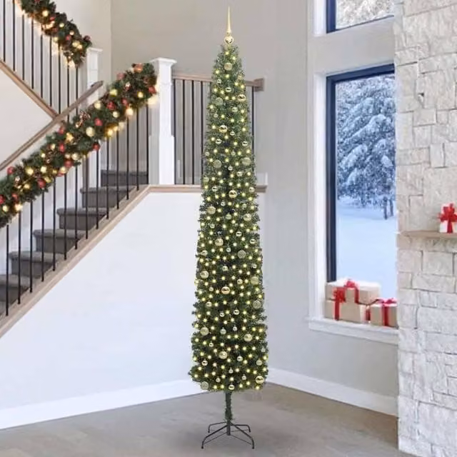 Berkfield Home Artificial Christmas Tree with 300 LEDs, Green, Height: 270 cm