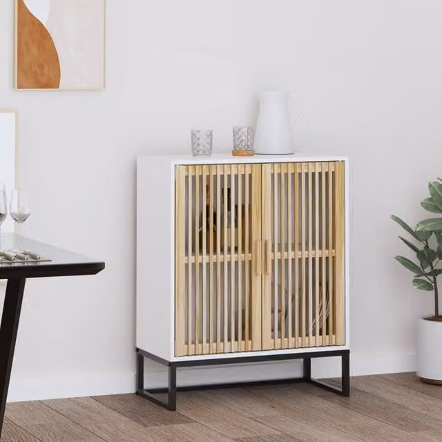 Berkfield Home White Classic Sideboard in Engineered Wood W/D/H: 60 x 30 x 75 cm