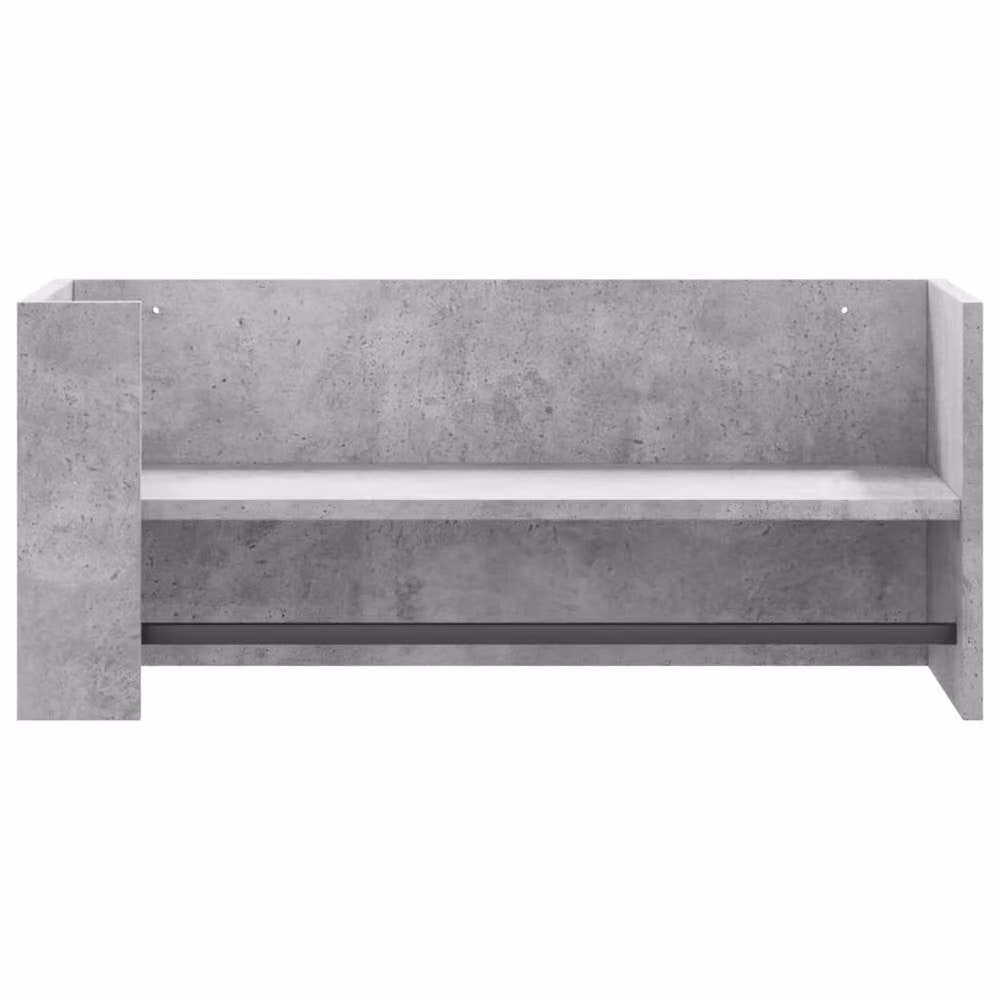 Berkfield Home Wall Mounted Industrial Wall Shelf in Grey, W: 70.5 cm, D: 35 cm, H: 30.5 cm – 3