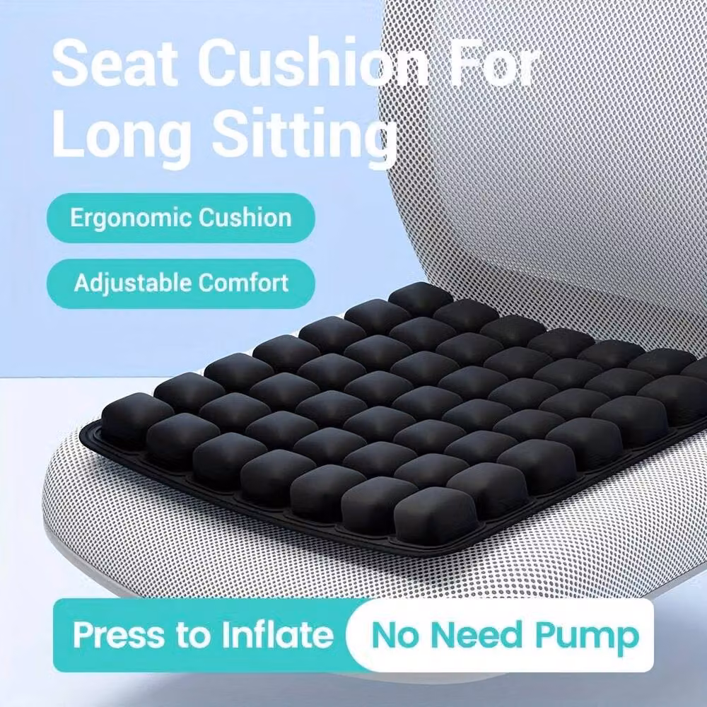 FLAVORA Inflatable Air Seat Cushion for Pressure Relief in Black, W/D/H: 190 x 100 x 1 cm – 3