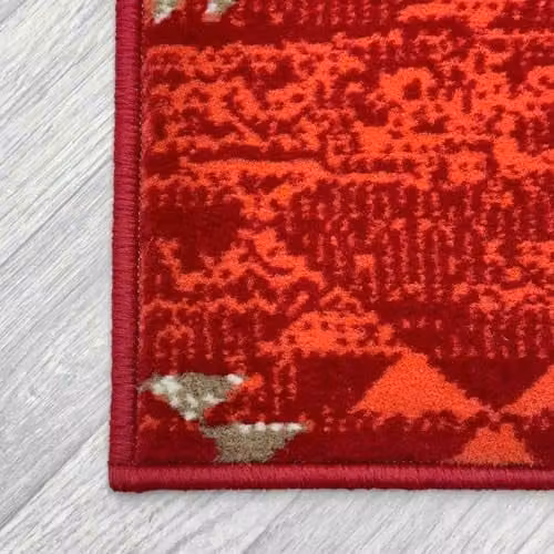 runrug Andes Red Hallway Runner Rug, Machine Woven Polypropylene, W: 60 cm, L: 180 cm, Thickness: 9 mm – 3