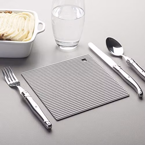 Zeal Silicone Square Non-Slip Hot Mat Trivet in Grey, W/D: 18 x 18 cm – 4