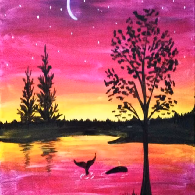 Syntego Mystical Night Sky Diamond Painting Kit in Pink