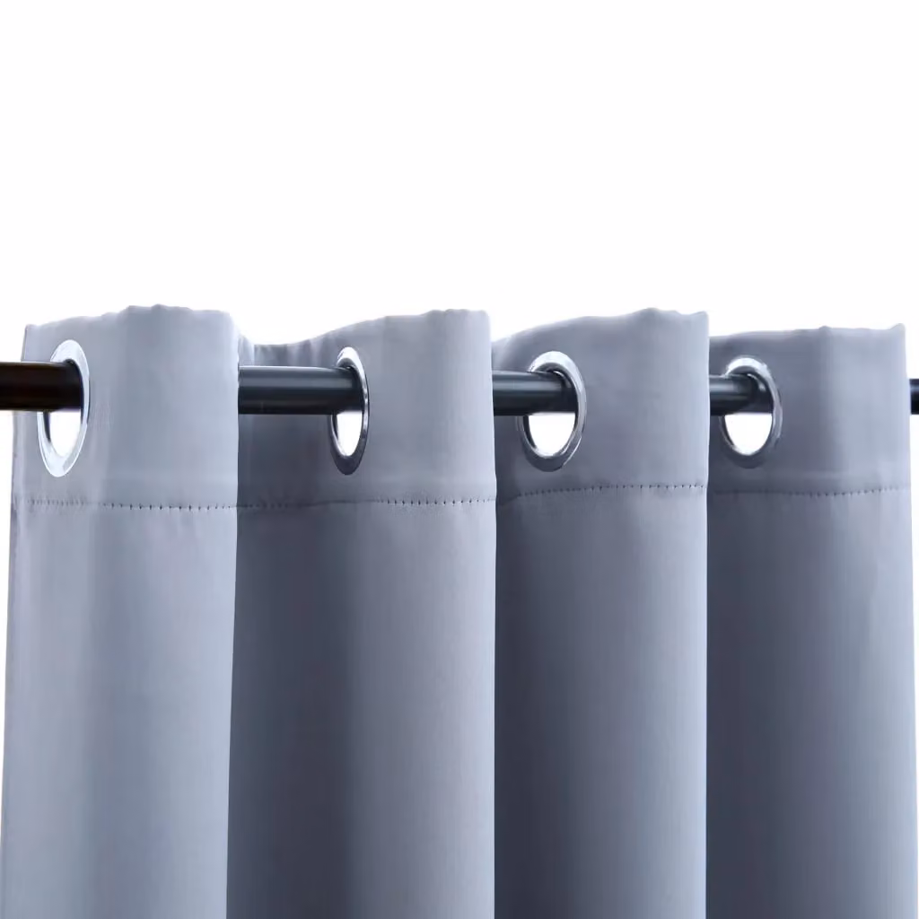 Berkfield Home Grey Blackout Curtains with Metal Eyelets, 2 Pack, W: 140 cm, H: 175 cm – 3