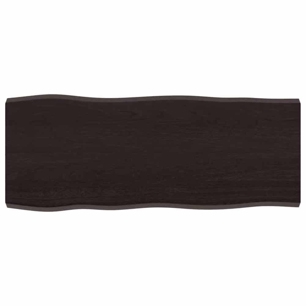 Berkfield Home Table Top Live Edge Solid Wood Dining Surface in Dark Grey and Dark Brown, W/D/H: 100 x 40 x 2-4 cm – 2