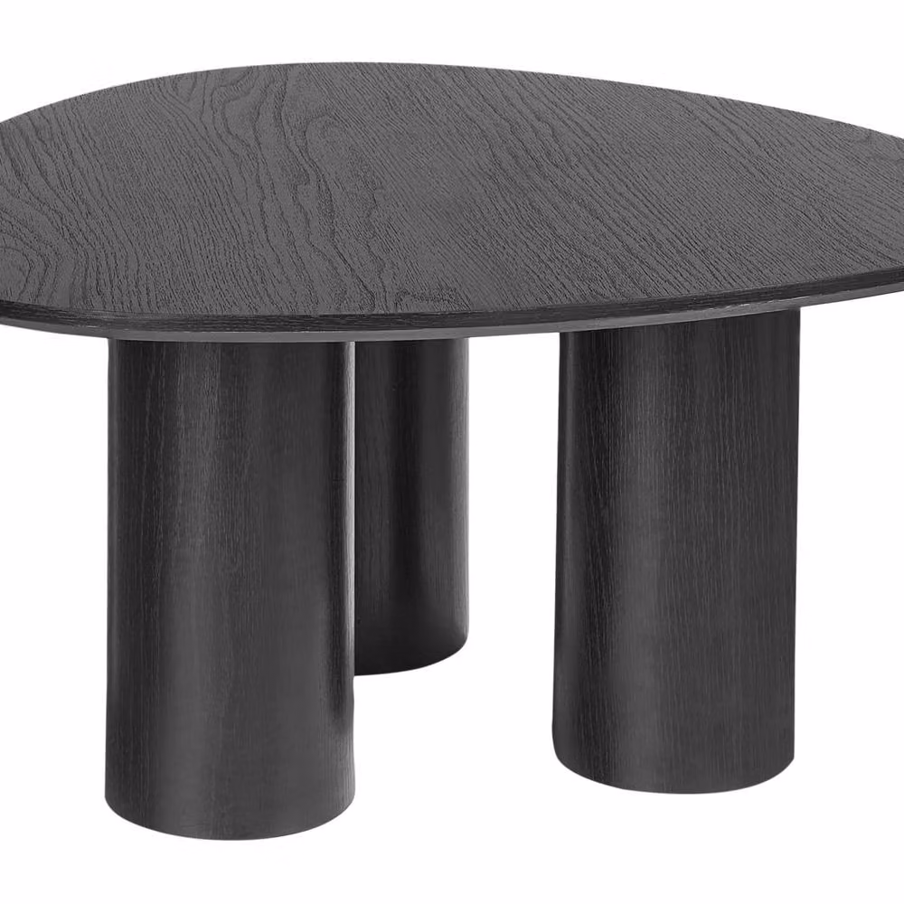 Wyld and Coco Black Retro Round MDF Coffee Table W/D: 75 x 75 cm – 1