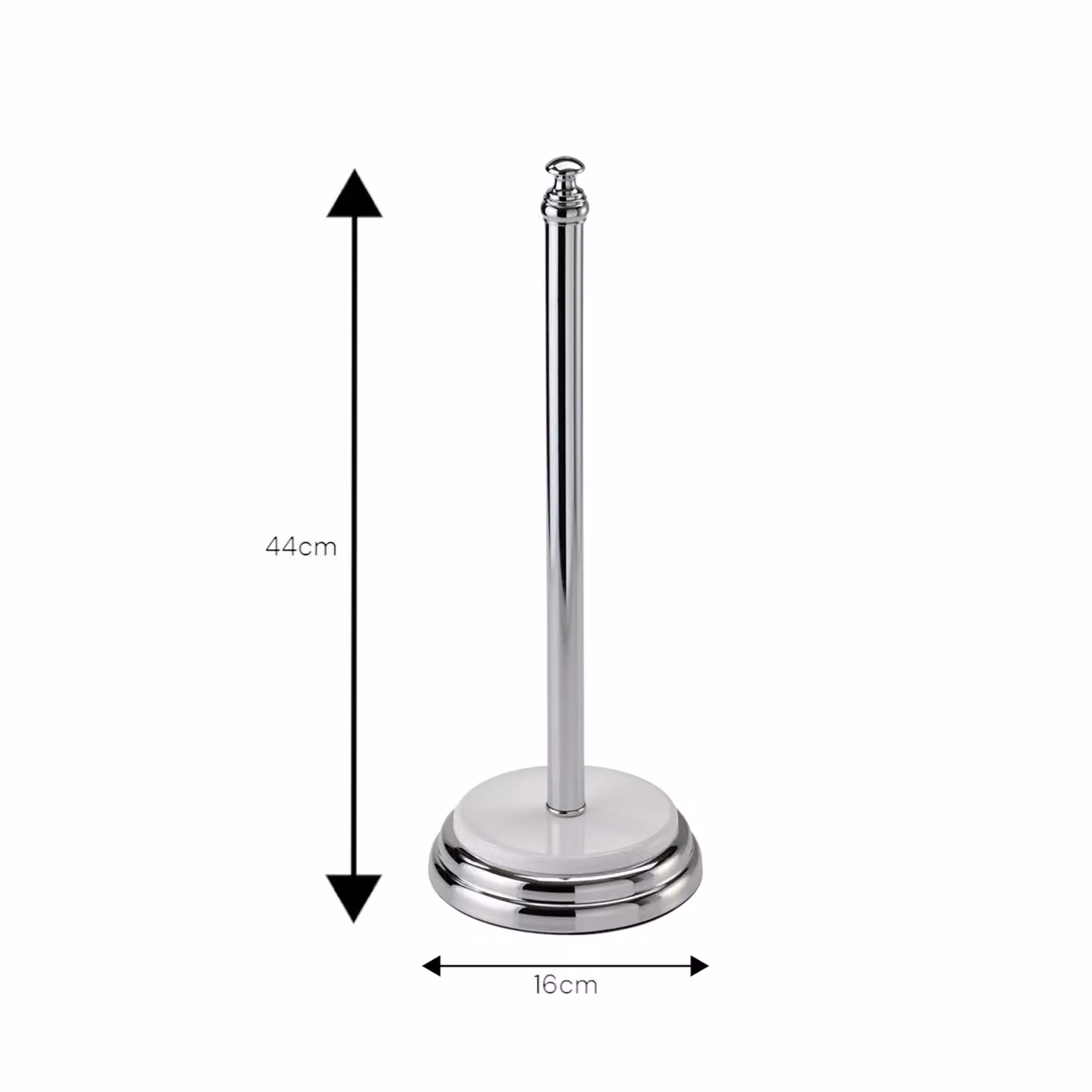 Showerdrape Opera Freestanding Spare Toilet Roll Holder in White and Silver – 2
