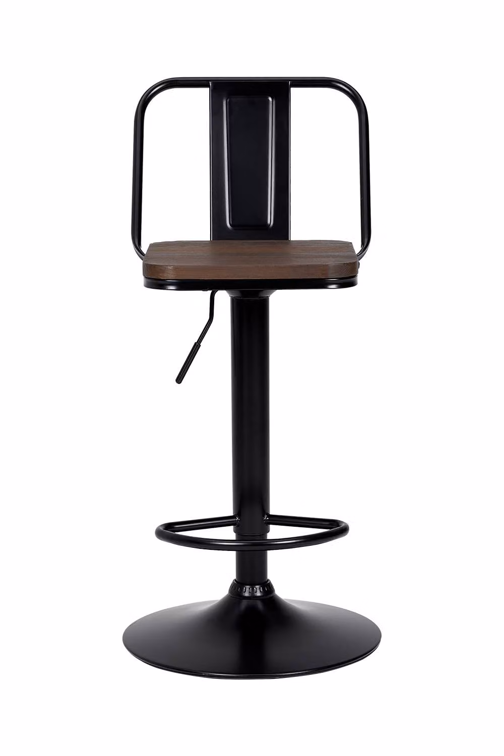 Living and Home Set of 2 Black Adjustable Swivel Bar Stools with Footrests – 3