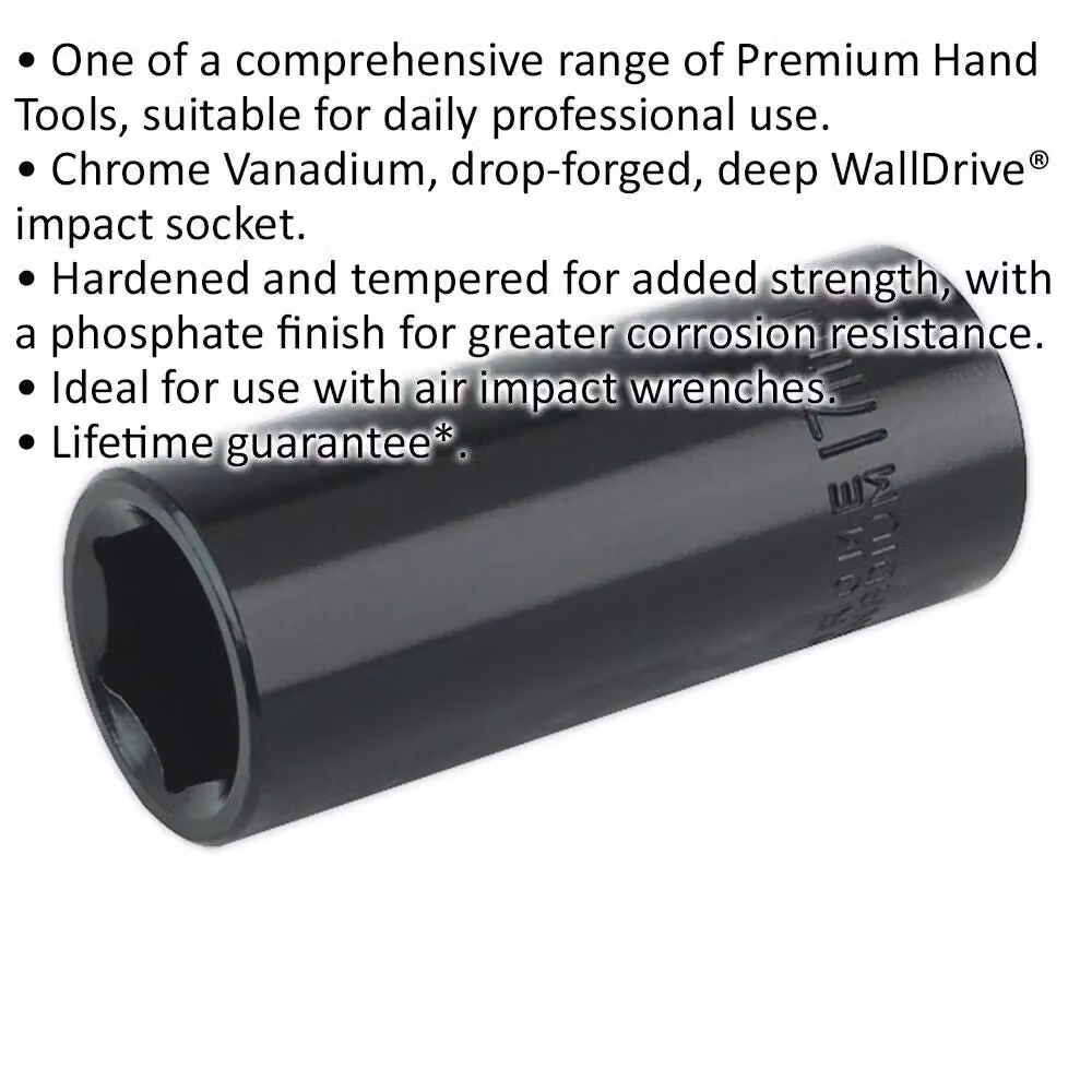 Loops 17mm Forged Deep Impact Socket, 3/8 Inch Sq Drive, Chrome Vanadium – 2