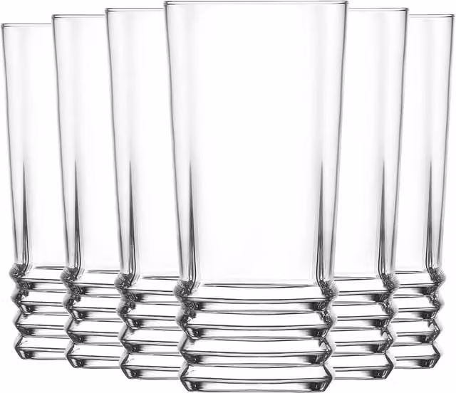 LAV Elegan Transparent Glass Tumbler Highball Glasses, 370 ml, Pack of 6 – 1