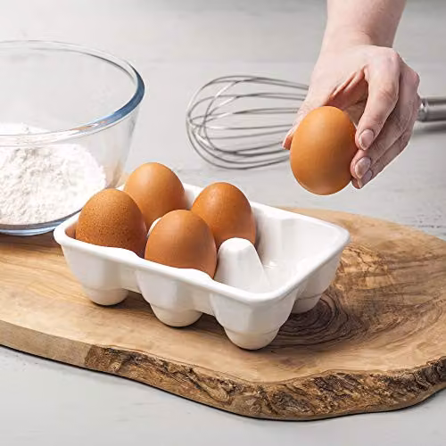 Wm Bartleet & Sons Traditional Porcelain 6 Egg Storage Box in White – 2