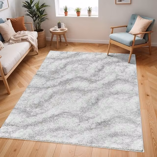 Livabliss Cloudy Shag Soft Plush Pile Rug in Grey, W: 160 cm, L: 215 cm – 1