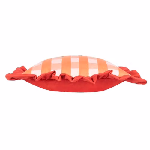 Furn Gingham Chilli Red Checked Ruffle Cushion, W/D/H: 43 x 43 x 43 cm – 2