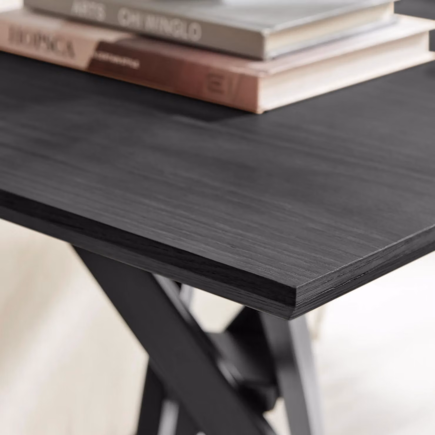FurnitureboxUK Leonardo Square Black Wood Veneer Side Table – 3