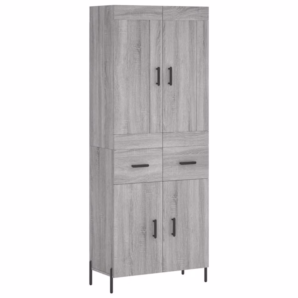 Berkfield Home Grey Sonoma Modern Highboard with Hinged Doors and Internal Shelves, W/D/H: 69.5 x 34 x 180 cm – 3