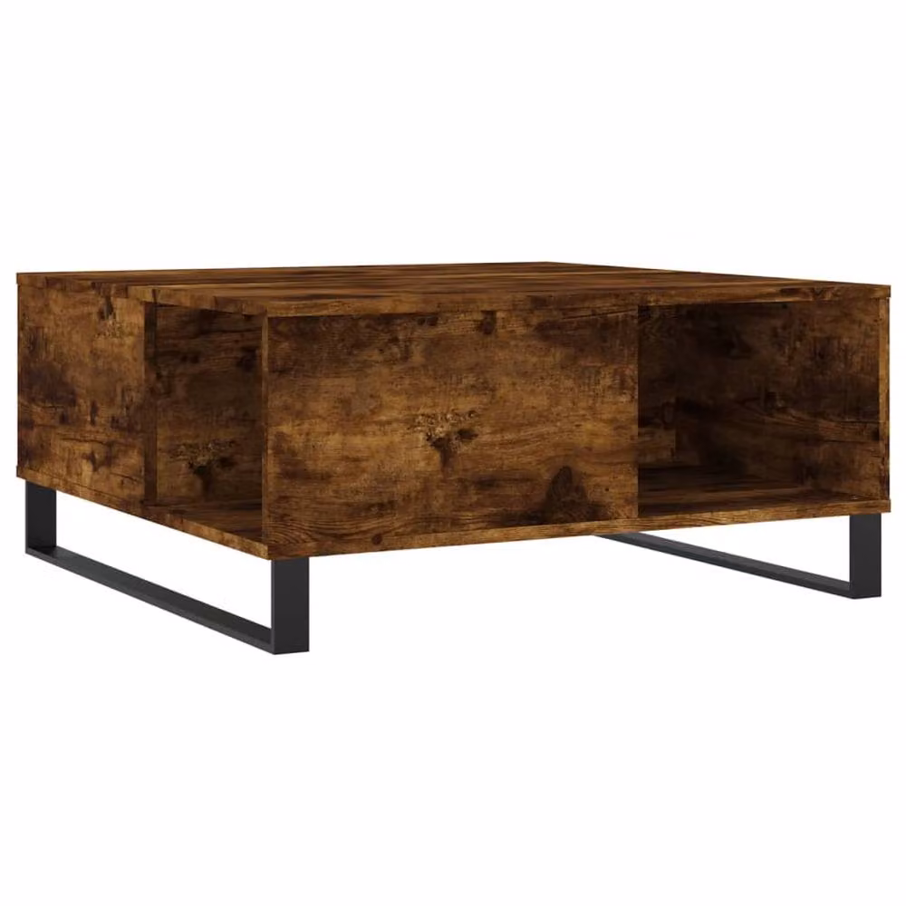 Berkfield Home Modern Square Coffee Table in Smoked Oak Brown, W/D/H: 80 x 80 x 36.5 cm – 2