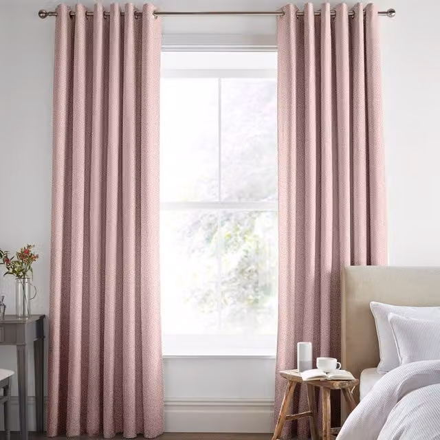 Laura Ashley Sycamore Made to Measure Blackout Eyelet Curtain Panel in Pink