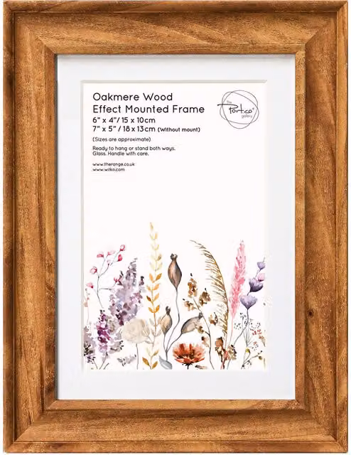 The Port. Co Gallery Single Rectangular Wood Photo Frame, Brown, 15 x 10.16 cm