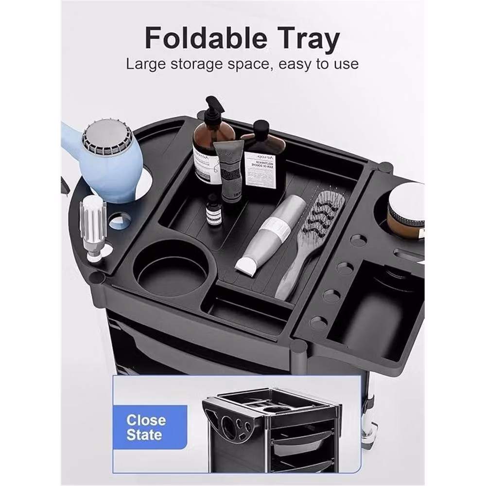 Nordara Salon Hairdresser Trolley Beauty Barber Storage Basket in Black – 5