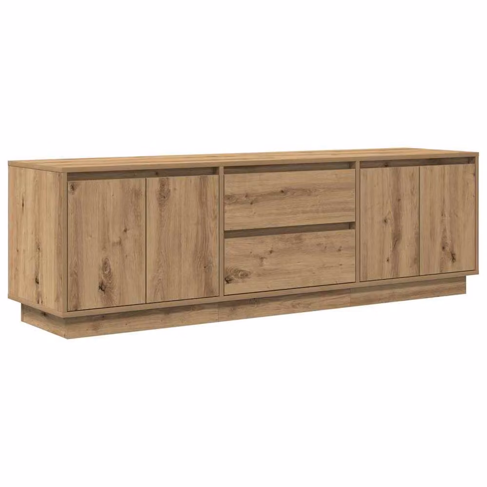 Berkfield Home Artisan Oak TV Cabinet with LED Lights in Brown, W: 160.5 cm, D: 41 cm, H: 50 cm – 3