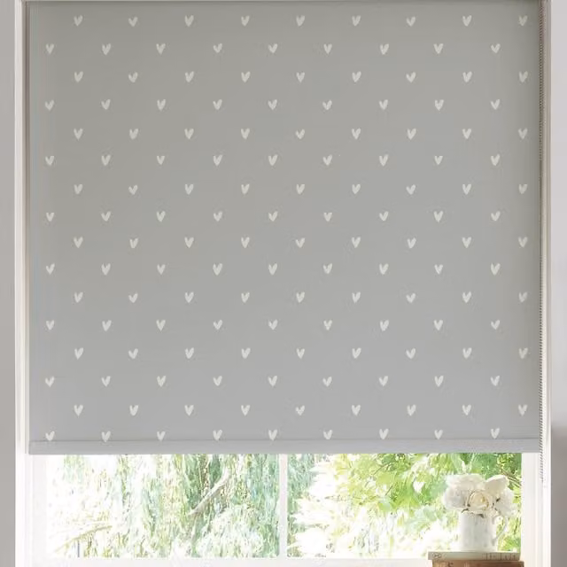 Sophie Allport Hearts Made to Measure Semi-Transparent Roller Blind in Grey