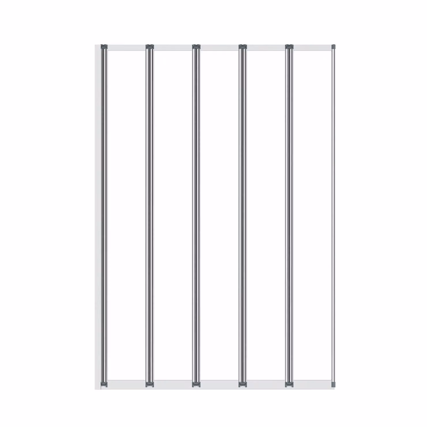 Living and Home 5-Panel Folding Bath Shower Screen in Clear and Silver – 2