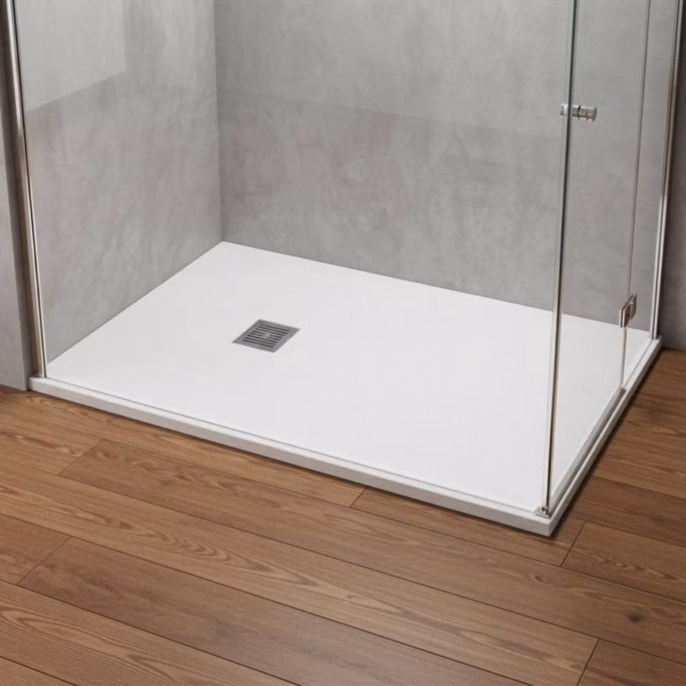 Balterley Slimline Rectangular Acrylic Shower Tray, White, W: 140 cm, D: 90 cm – 2