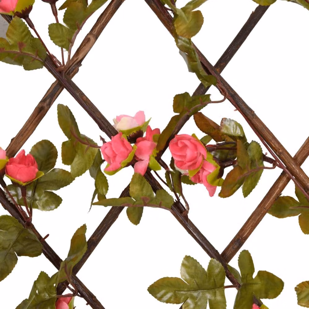 Berkfield Home Artificial Ivy Trellis Expandable 5 Piece Set in Dark Pink – 3
