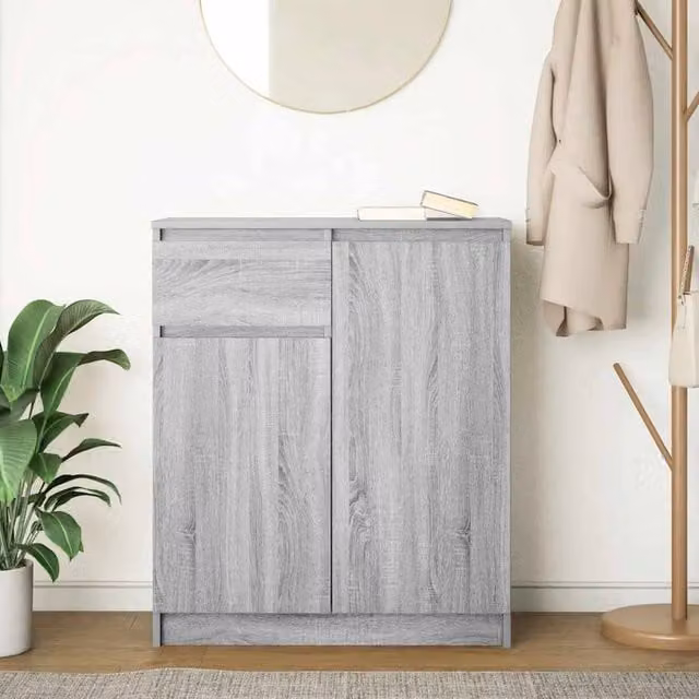Berkfield Home Grey Sonoma Sideboard with Drawer, W/D/H: 71 x 35 x 84 cm – 1
