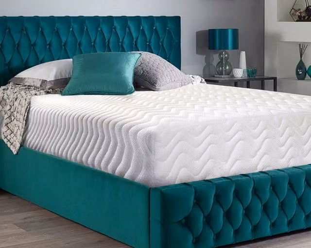 Aspire Cool Blue Memory 2500 Viscoelastic Foam Mattress in Blue and White, W/D/H: 90 x 200 cm – 2